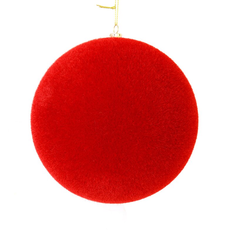 6" H x 6" W x 6"D Red Flocked Ball Ornament (Set of 4), LC365