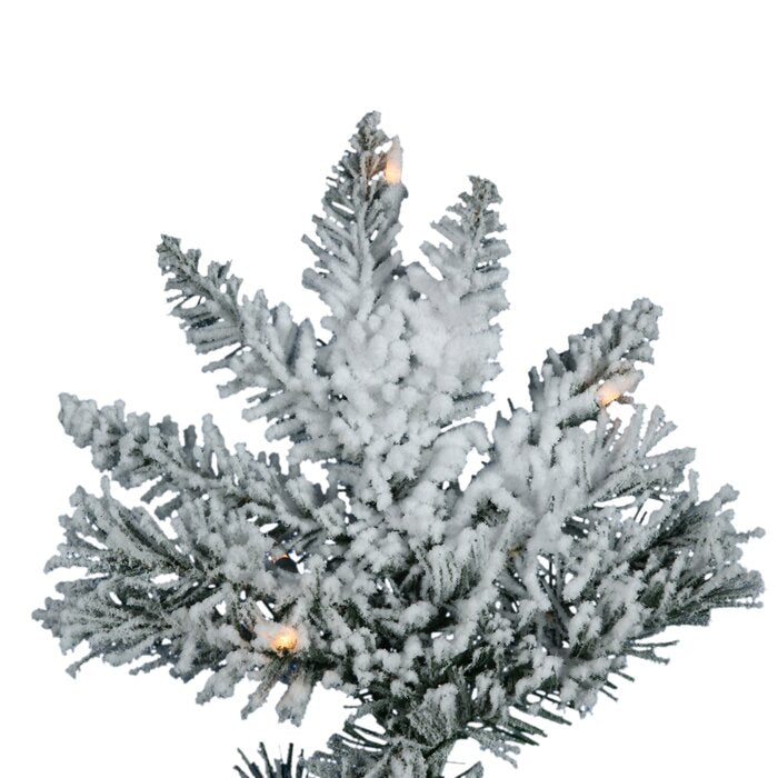 7.5' H Flocked Utica Fir Slim Artificial Christmas Tree