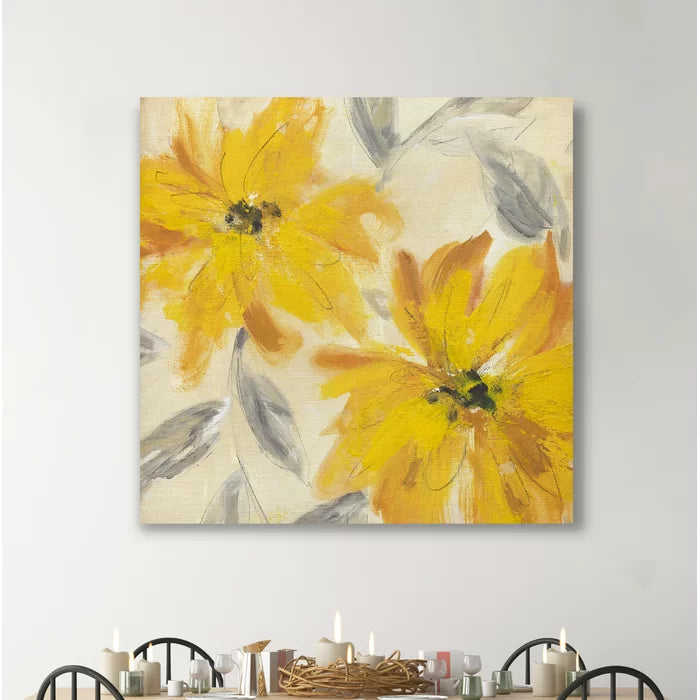 24" H x 24" W x 1.5" D Floral Joy Painting
