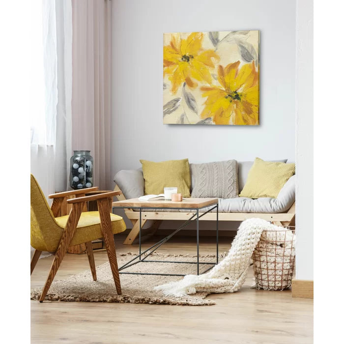24" H x 24" W x 1.5" D Floral Joy Painting