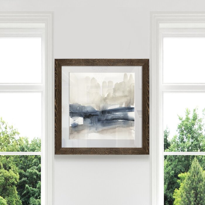 27.5" H x 27.5" W x 1.5" D Fog On The Horizon III - Picture Frame Painting