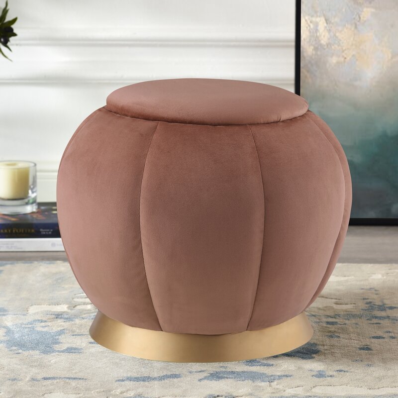 Blush Ford 20'' Wide Tufted Round Standard Ottoman VB237