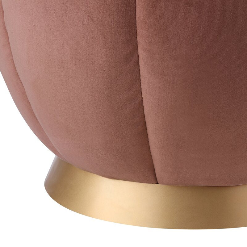 Blush Ford 20'' Wide Tufted Round Standard Ottoman VB237