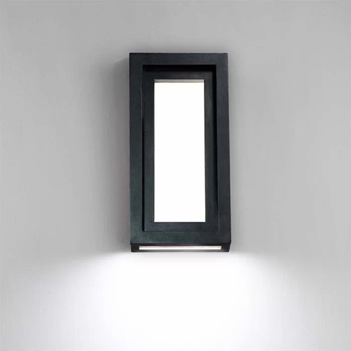 16" H x 8" W x 3" D Fort Hamilton Black Outdoor Flush Mount