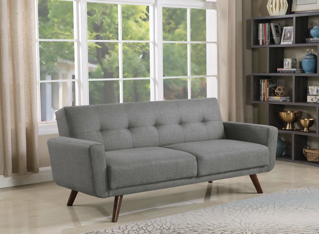 Fortson Upholstered Tufted Convertible 82.5 Square Arm Sleeper