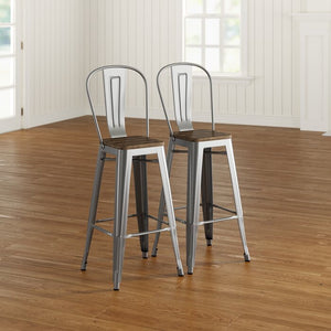 Set of 2 - Fortuna Counter Stools, Gunmetal (#578)