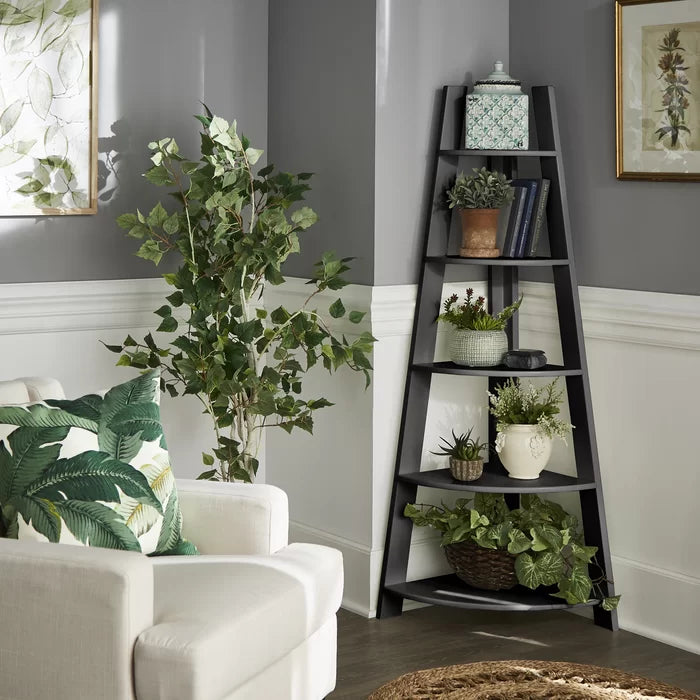 Black Fossum 63.18'' H x 29.72'' W Corner Bookcase