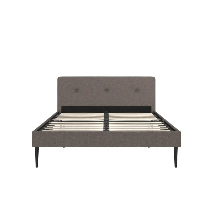 Freddy Tufted Upholstered Low Profile Platform Bed, Queen