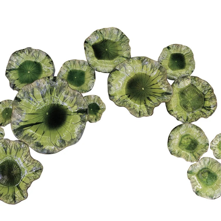 6" W x 1.5" D Free Formed Handmade Ceramic Floral And Botanical Wall Decor