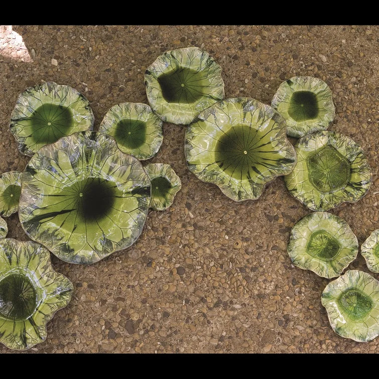 6" W x 1.5" D Free Formed Handmade Ceramic Floral And Botanical Wall Decor