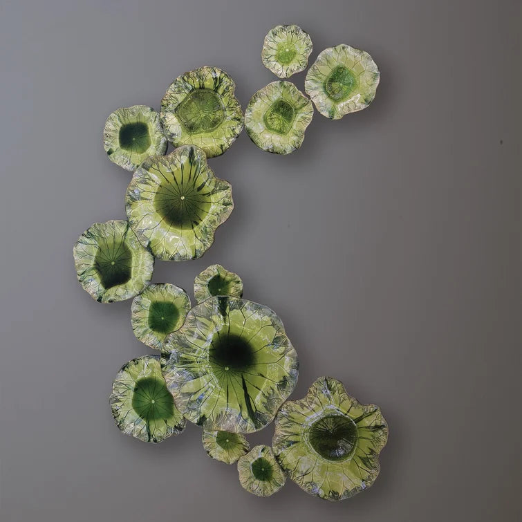 6" W x 1.5" D Free Formed Handmade Ceramic Floral And Botanical Wall Decor