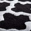 Black Freida Long Trellis Rectangular 100% Cotton Non-Slip Geometric Bath Rug 24'' x 60