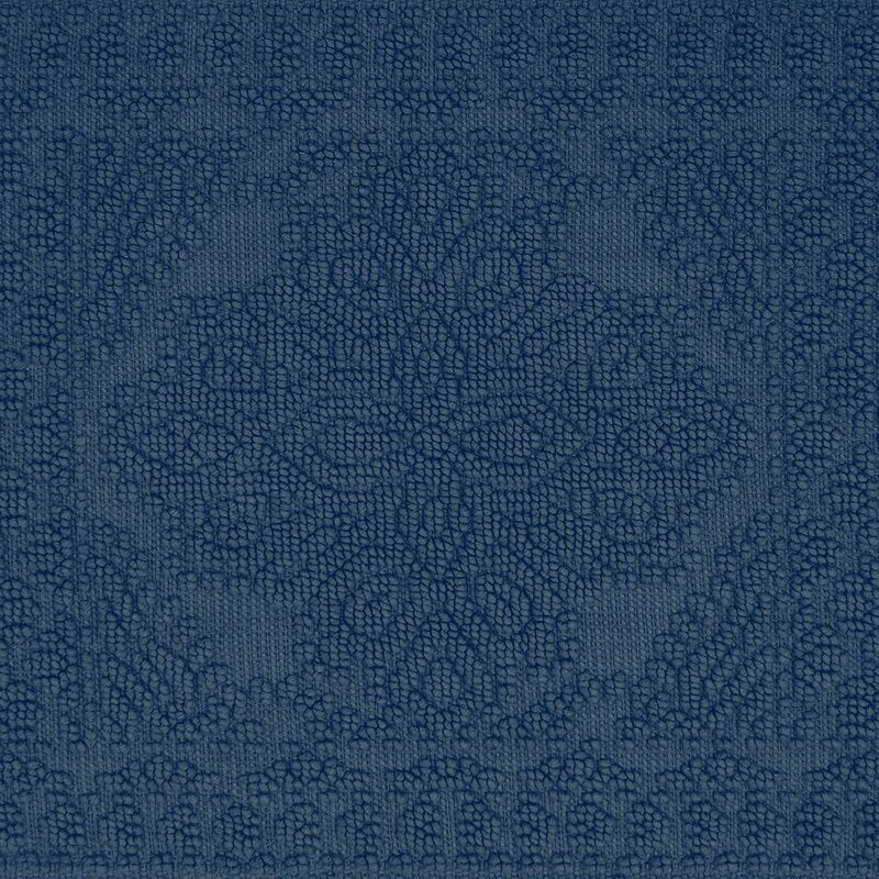 17" W x 24" L Navy, Ivory French connection Feikert Rectangular 100% Cotton Solid Bath Rug,