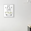 Black/White/Beige/Green Fresh Soap And Water Bath Tub Bathroom Design - Graphic Art Print ss654
