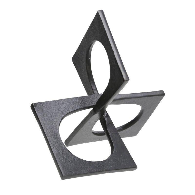 Black Fulk Linked Square Decor Sculpture, 5.5'' x 9'' x 9''