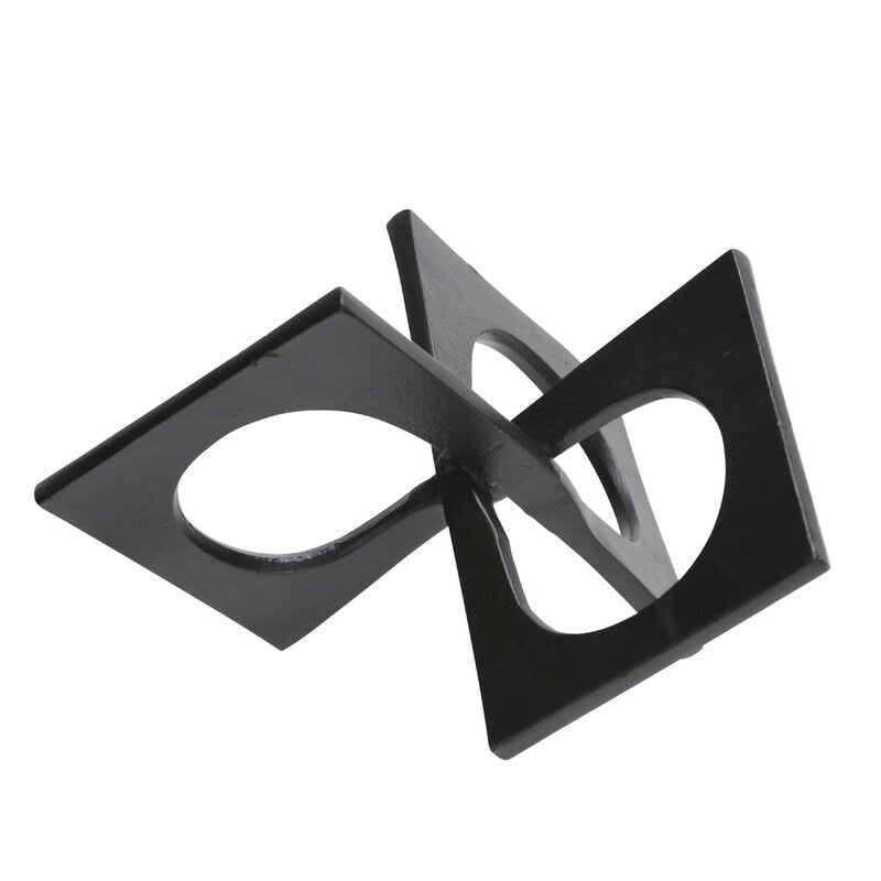Black Fulk Linked Square Decor Sculpture, 5.5'' x 9'' x 9''