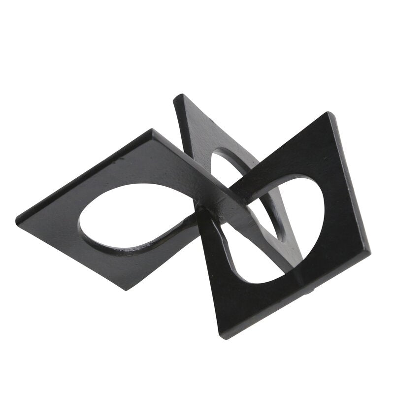 Black Fulk Linked Square Decor Sculpture, 5.5'' x 9'' x 9''