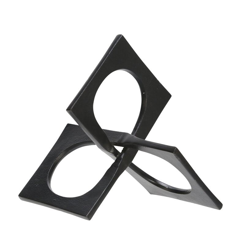 Black Fulk Linked Square Decor Sculpture, 5.5'' x 9'' x 9''