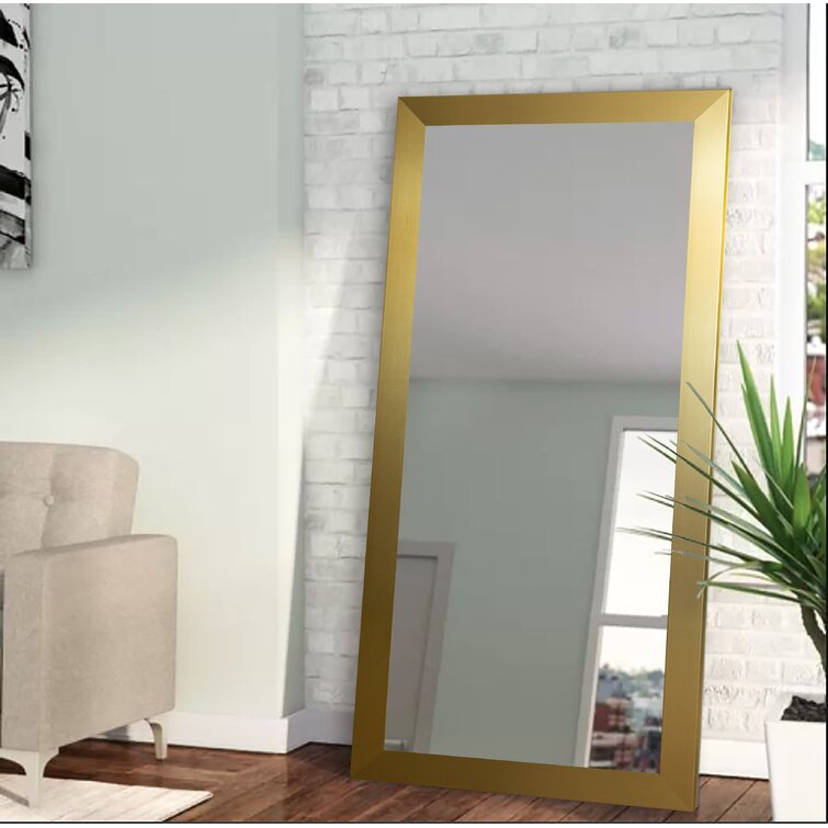 59" H x 20" W x 0.75" D Matte Gold Fulkerson Modern & Contemporary Full Length Mirror