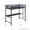 Full Furse Metal Loft Bed with Built-in-Desk by Isabelle & Max™
