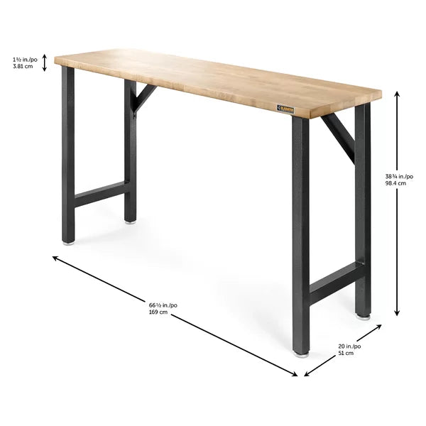 66"W Butcher Block Top Workbench