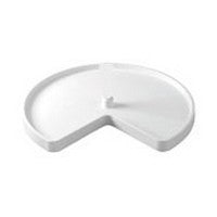 28" Polymer Kidney Lazy Susan Shelf Only White Independently Rotating Rev-A-Shelf pt551