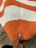 Sanyia Geometric Tufted Area Rug in Orange/White 5'x7'