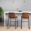 Bowden Upholstered Molded Faux Leather Counter Height Barstool