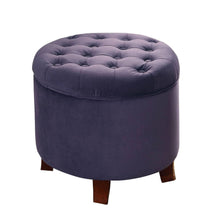 Load image into Gallery viewer, Round Tufted Storage Ottoman Purple 2012
