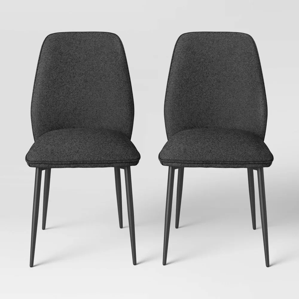 2pk Candelaria Upholstered Dining Chairs Dark Gray