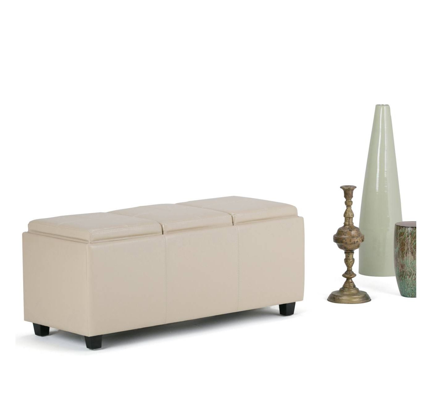 Franklin Storage Ottoman in Faux Leather 7337