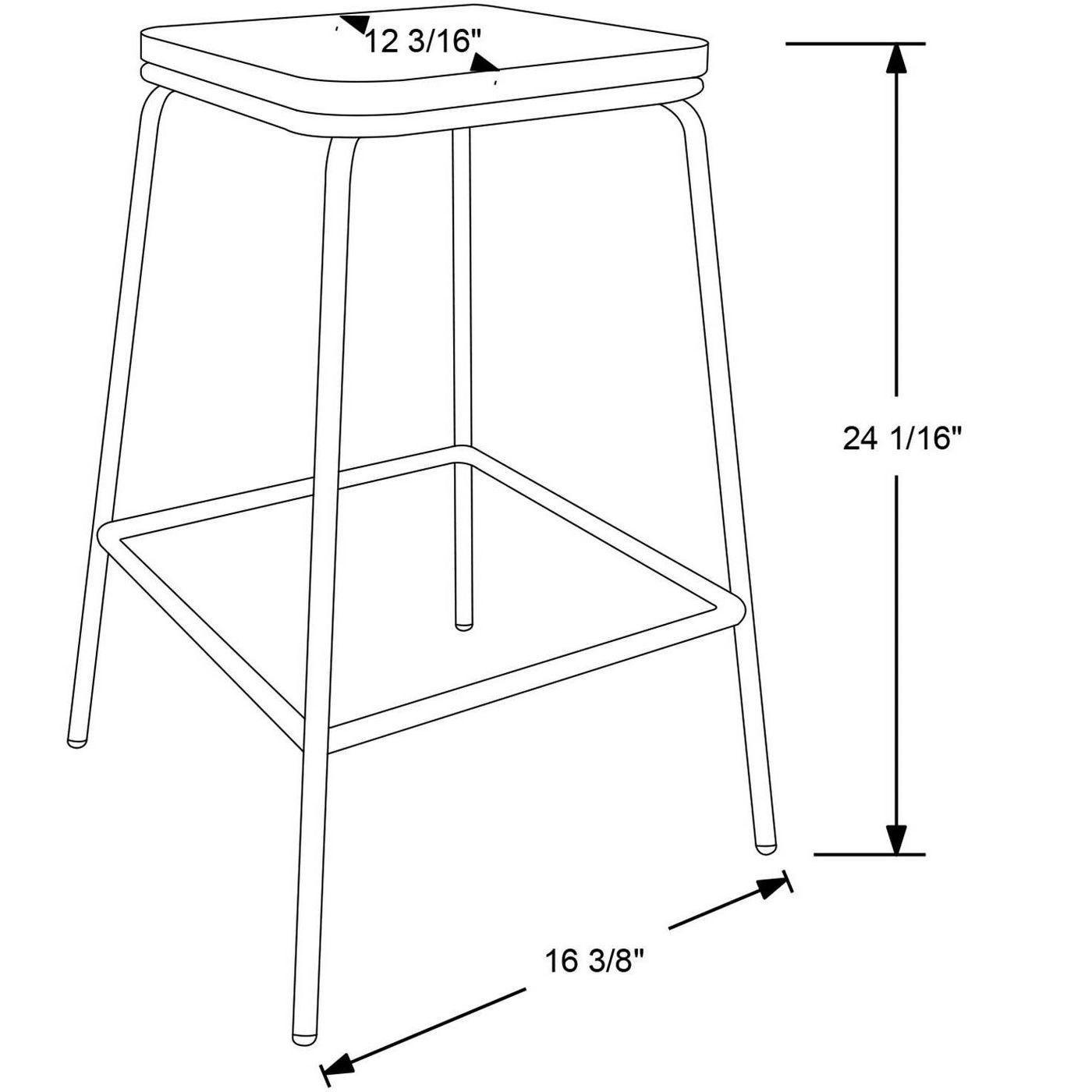 Rhodes metal and wood stool (set of 2) Dr222