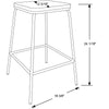Rhodes metal and wood stool (set of 2) Dr222