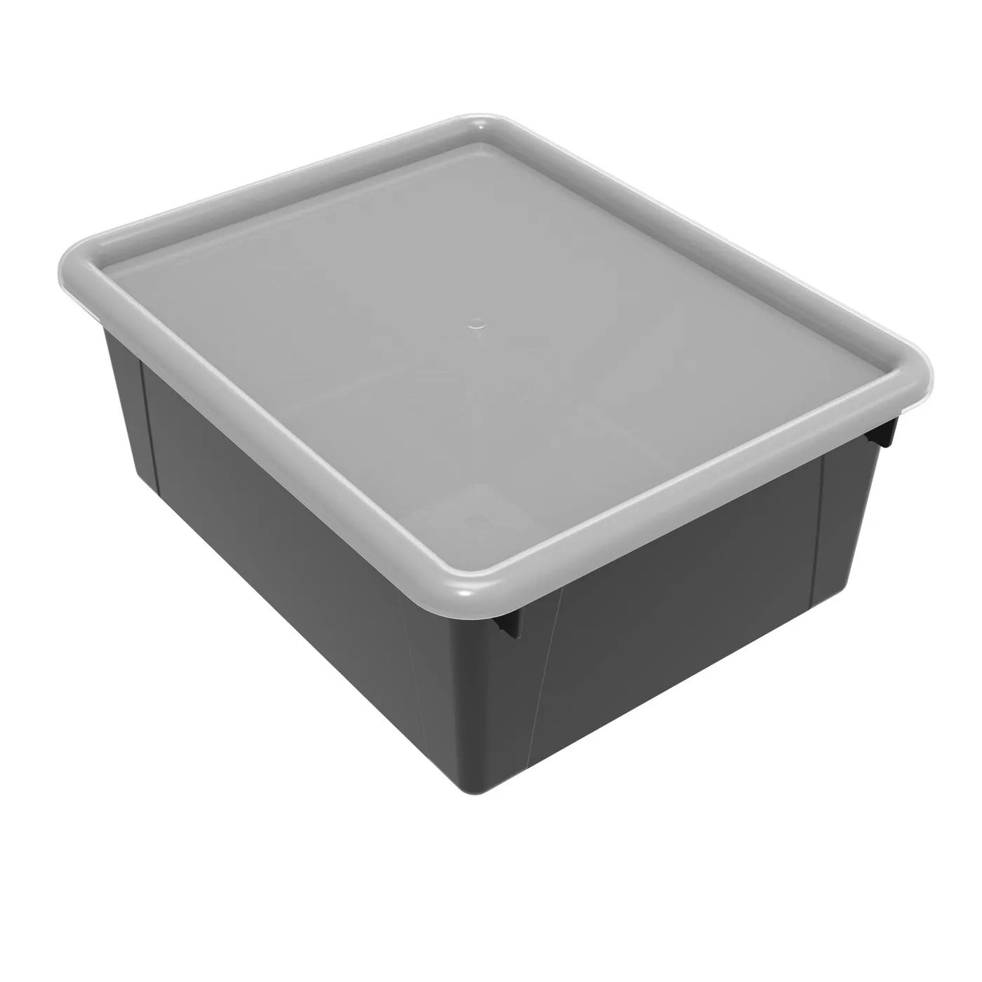 5pk Deep Storage Tray with Lid Black - Storex