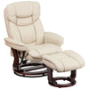 Riverstone Furniture Collection Leather Recliner & Ottoman Beige
