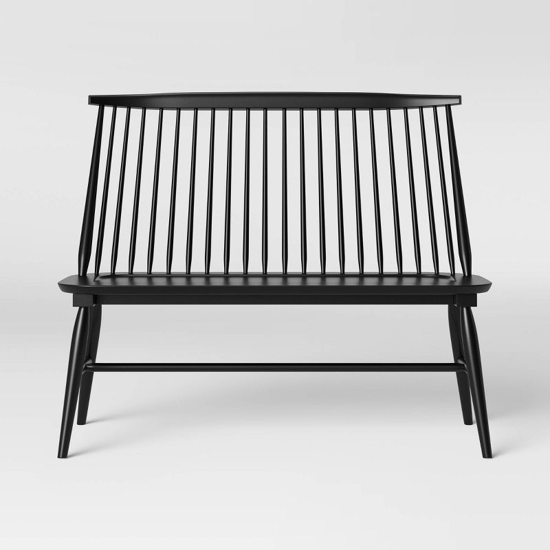 Harwich High Back Windsor Bench Black