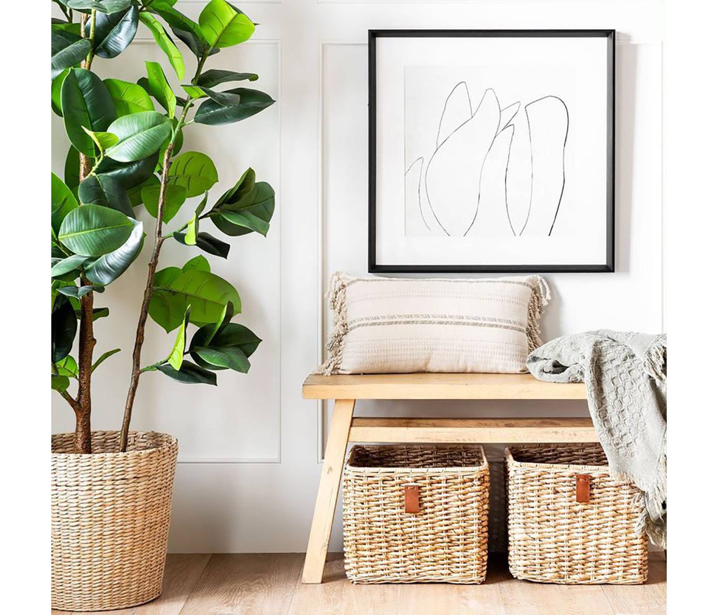 (Set of 2) 24" x 24" Sketch Art Print Black/White K6966