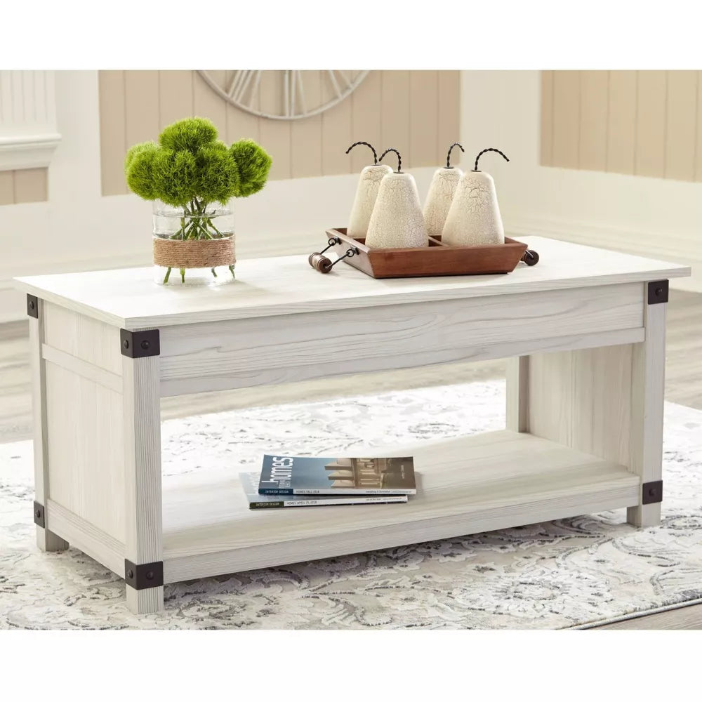 Bayflynn Rectangle Lift Top Cocktail Table White