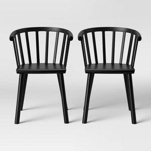 Set of 2 - Balboa Barrel Back Dining Chairs, Black (#582)