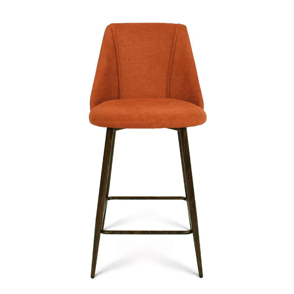 26" Chole Upholstered Counter Height stool Walnut Legs (Set Of 2)