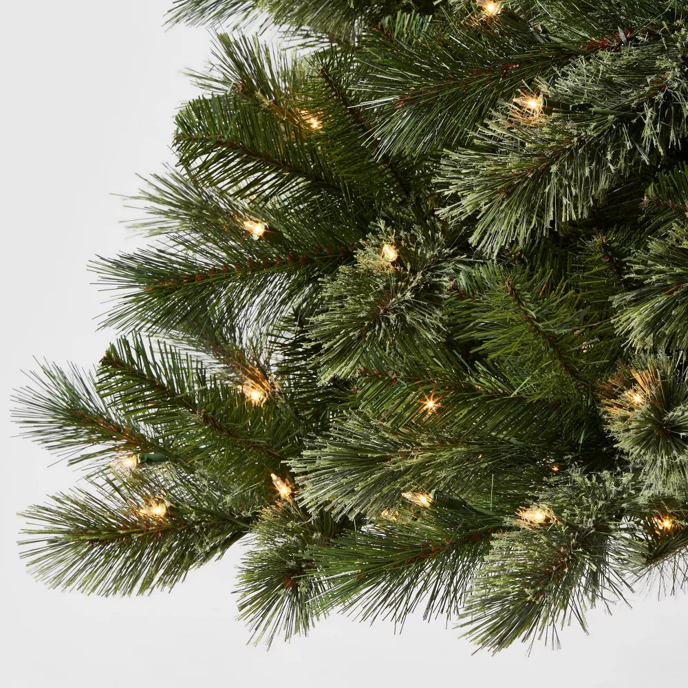 7.5' Pre-Lit Full Virginia Pine Artificial Christmas Tree Clear Lights with AutoConnect