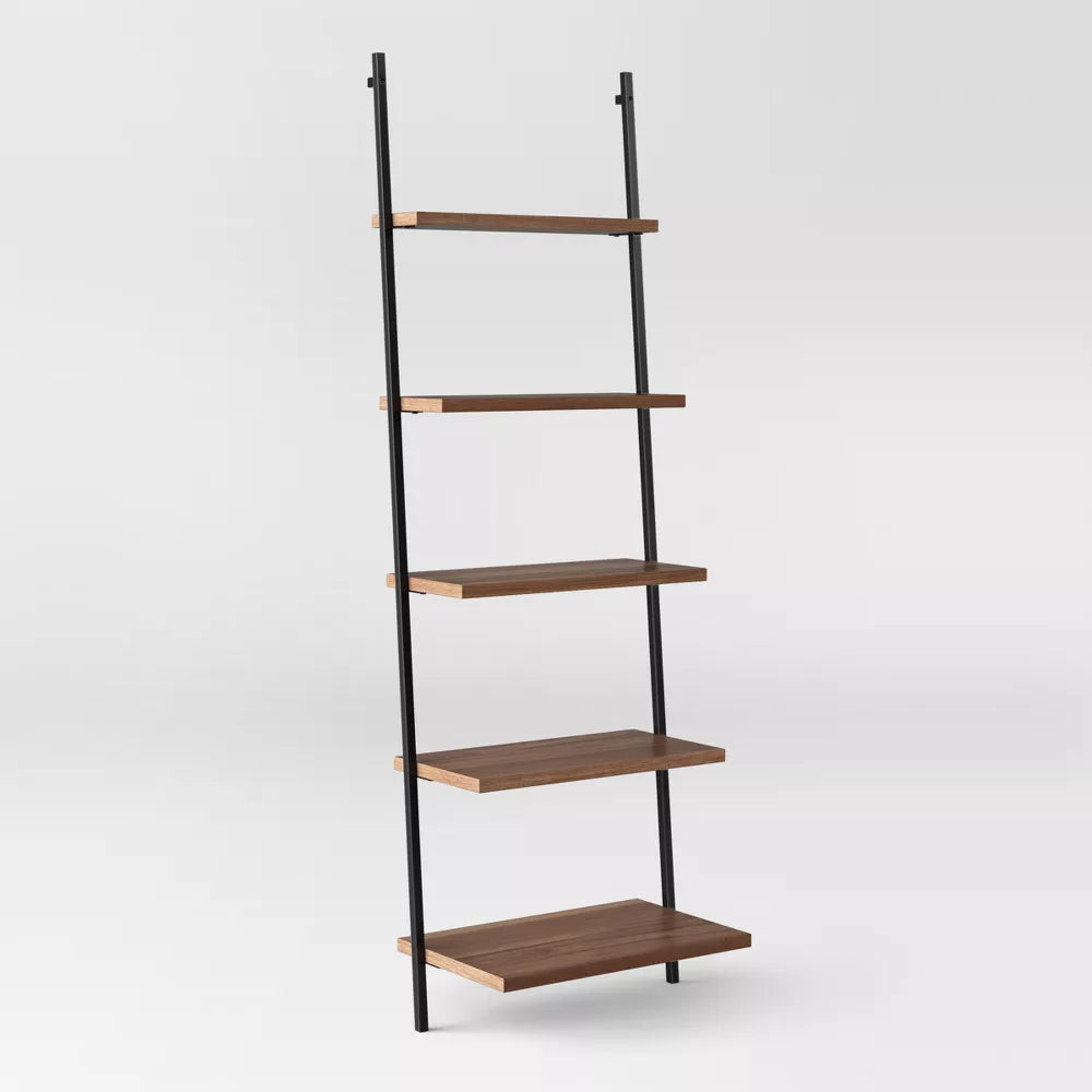 72" Loring 5 Shelf Leaning Bookshelf