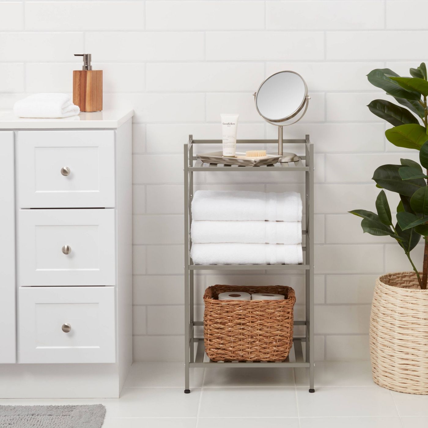 3 -Tier Square Tube Decorative Storage Cabinet K6889