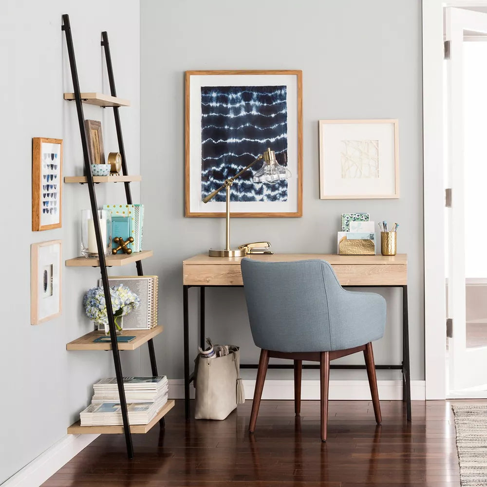 72" Loring 5 Shelf Leaning Bookshelf