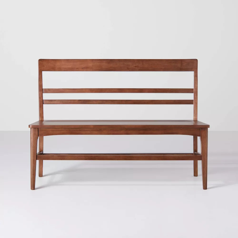 Wood Ladder Back Bench