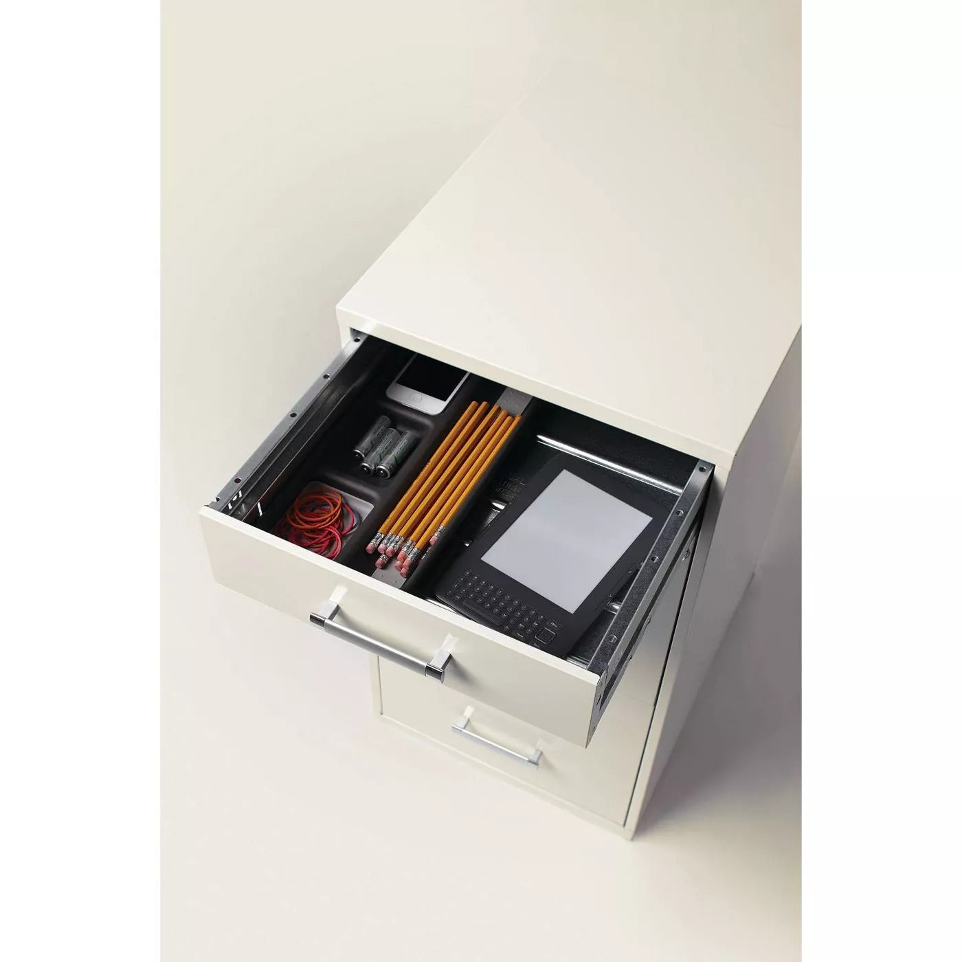 3-Drawer Filing Cabinet Steel Off-White - Hirsh