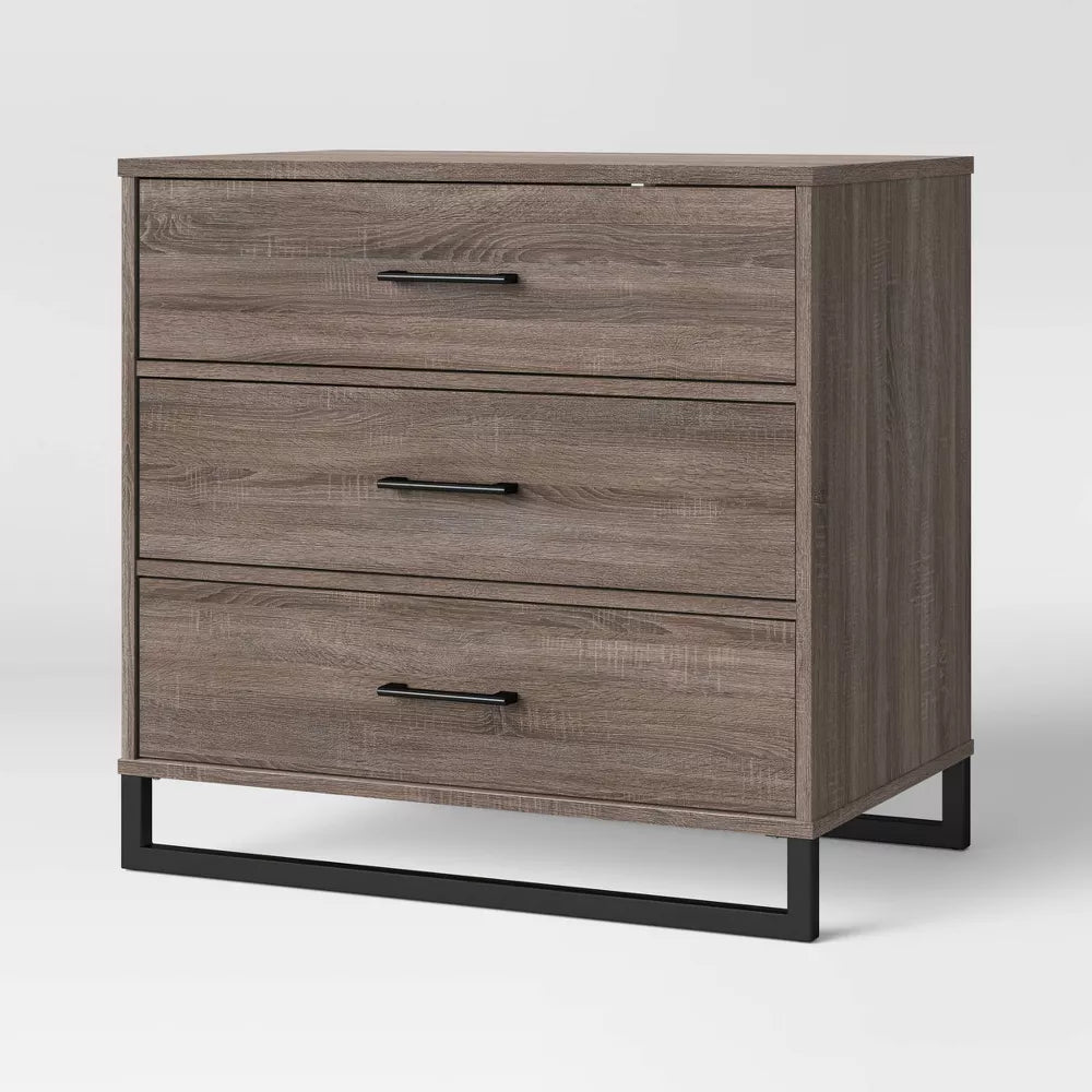 Mixed Material 3 Drawer Dresser