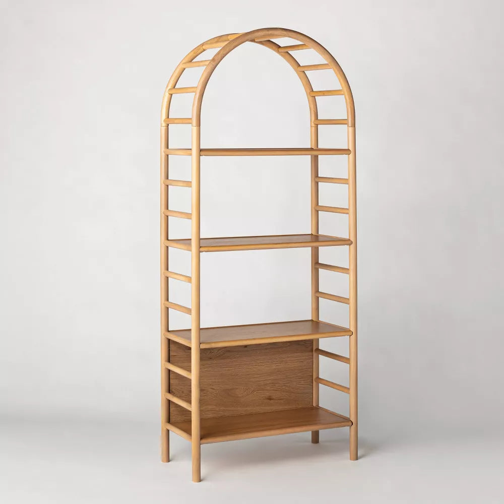 72" Holladay Curved Wooden Bookcase