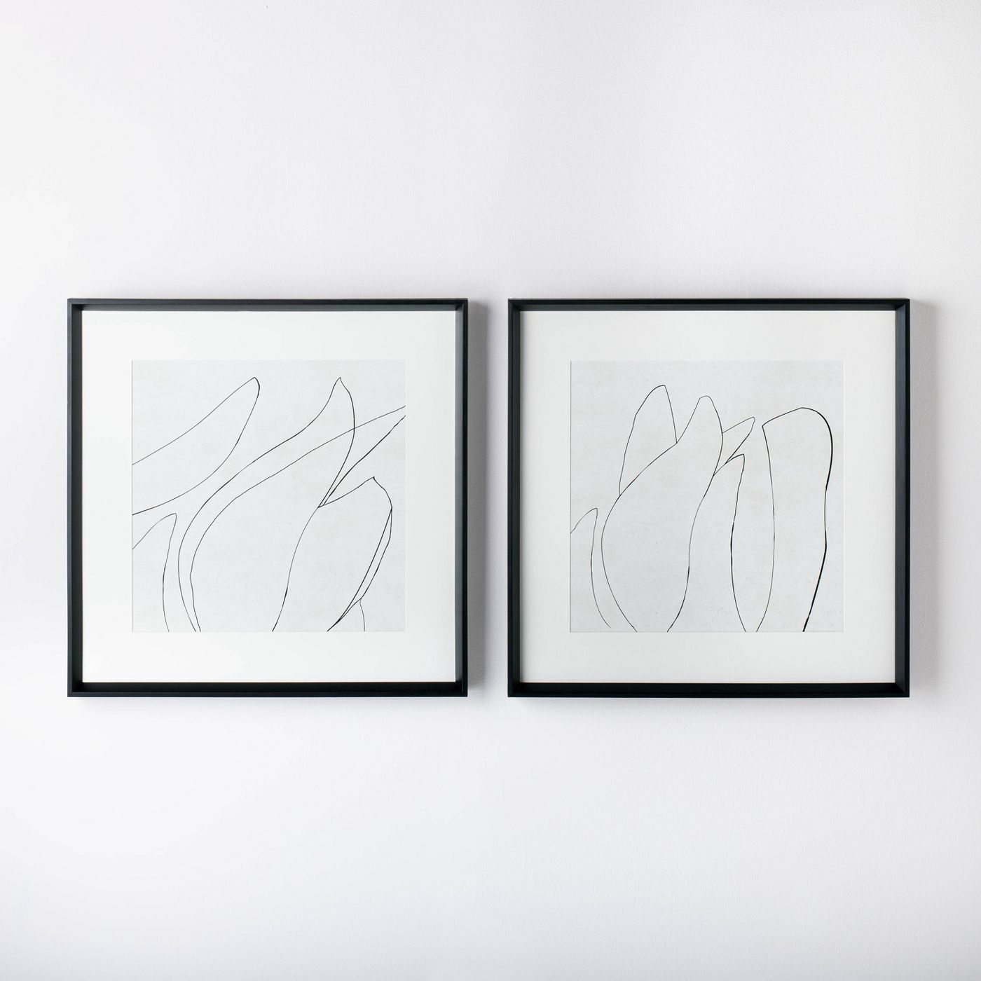(Set of 2) 24" x 24" Sketch Art Print Black/White K6966