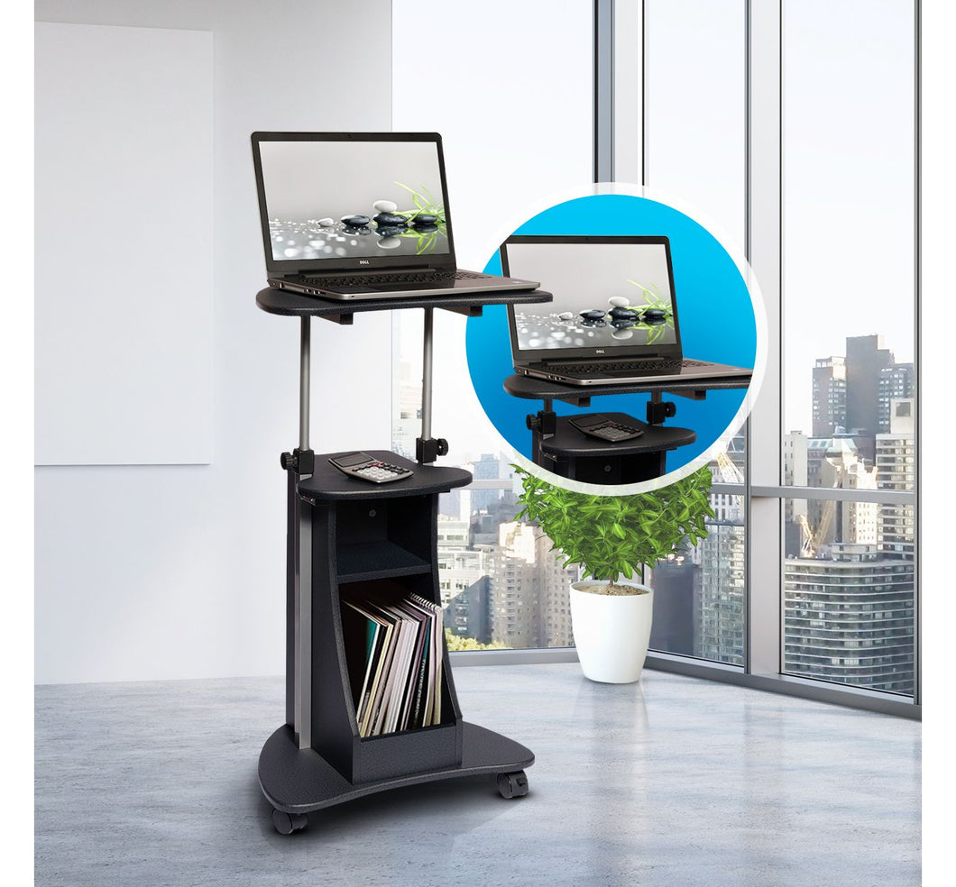 Sit To Stand Rolling Adjustable Height Laptop Cart 2018